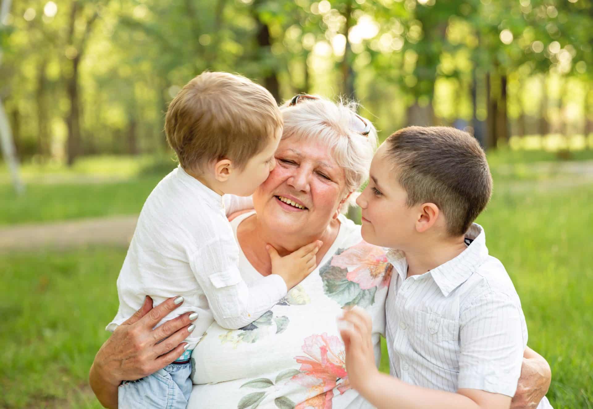 grandmother and her grandchildren